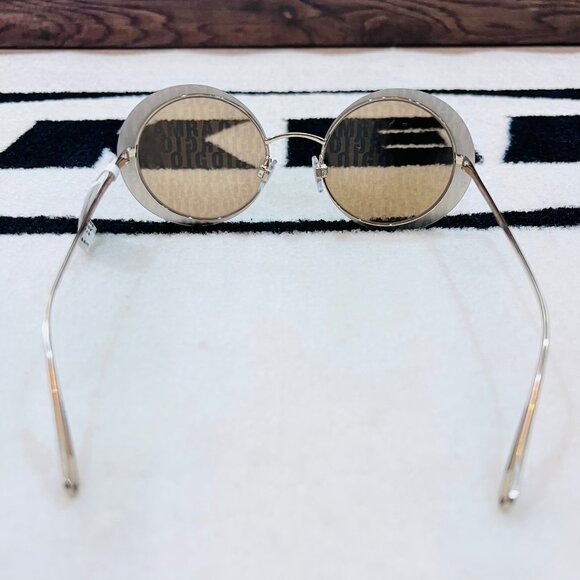 Giorgio Armani Round Oval All-over Logo Metal Sunglasses - Champagne main image 6
